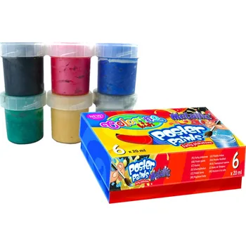 Vodová barva Plakátové barvy Colorino – 6 metalických barev