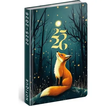 Diář Presco NOTIQUE 18měsíční diář Petito – Liška 2025/2026, 11 x 17 cm