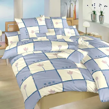 Povlečení Dadka Povlečení bavlna Tulipán světle modrý 140x200, 70x90 cm