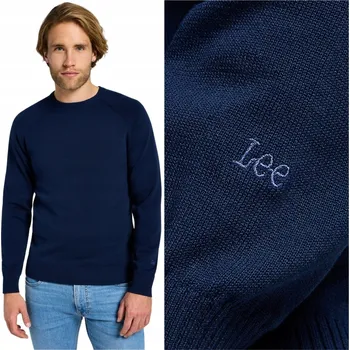 Pánský svetr Pánský svetr NÁMOŘNICKÁ MODRÁ LEE 112355671 CLEAN RAGLAN SWEATER TRUE NAVY XXL