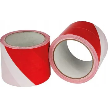 Výstražná páska bílo-červená 8cm x 100m