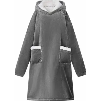 Pánská mikina Mikina s kapucí Tmavě šedá s Fleece a flanel