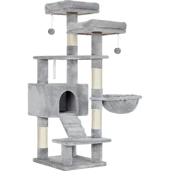FEANDREA Strom pro kočky, 50x45x142cm, šedý Kočičí strom