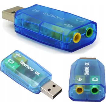 Hudební zvuková karta 2 x 3,5mm JACK do USB audio sluchátka jack na usb