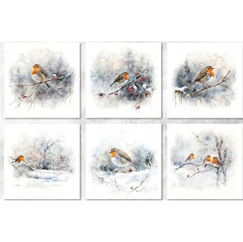 Umělecký papír Sada rýžových papírů RSM150 ptáčci na větvi