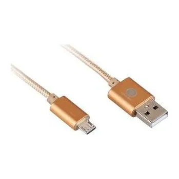 GoGEN USB/micro USB, 1m, oplétáný (MICUSB 100 MM06) zlatý