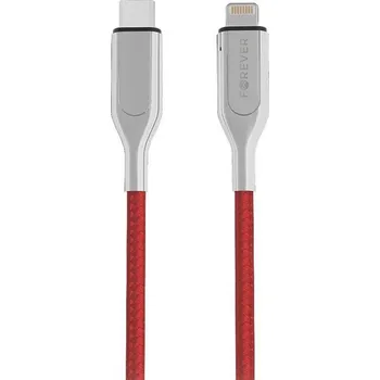 Forever USB-C/Lightning, MFi, 1,5 m červený