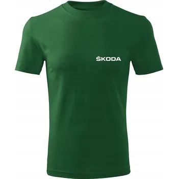 Pánské tričko Tričko Pánské tričko D242P SKODA LOGO FABIA OCTAVIA zelené vel S