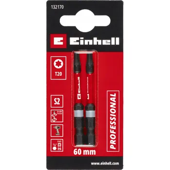 Bit Einhell Sada rázových bitů s dvojitým torzním profilem T20 60 mm - 2 ks