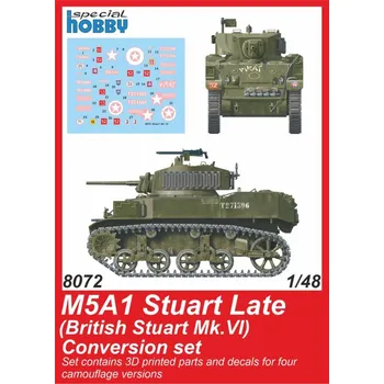 Plastikový model CMK 1/48 M5A1 Stuart Late - Conversion Set (4x camo)
