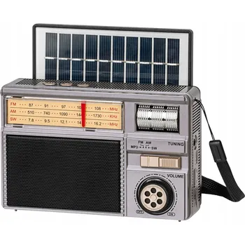 Přenosné analogové solární FM rádio Kruger&Matz Bluetooth AUX akumulátor