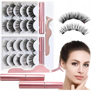 Péče o řasy a obočí Umělé Magnetické Řasy Sada 10 Párů + Pinzeta + 2 x Oční Linky