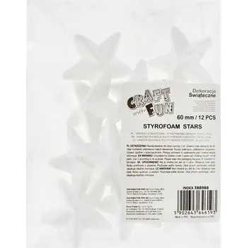 Vánoční dekorace Polystyrenové hvězdičky, 12 kusů