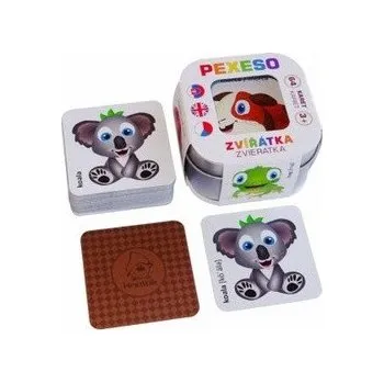 Pexeso Pexeso Zvířátka: 64 karet v plechové krabičce Hmaťák