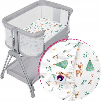 Prostěradlo Prostěradlo do Lionelo LUNA s gumičkou Bavlněné Zimní Vánoční Vzory