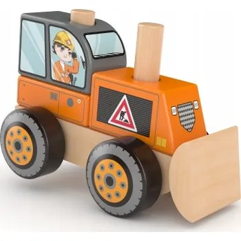 Dřevěná hračka Stavební auto dřevěná skládačka