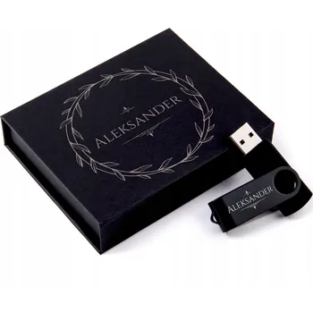 USB flash disk Flash disk MemoRabbit TWISTER s krabičkou na magnet a gravírováním 16 GB USB 3.0 černý