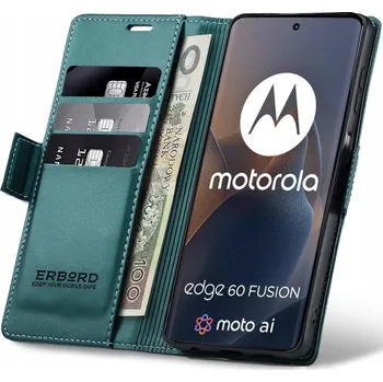 Pouzdro na mobilní telefon Flipové pouzdro Erbord pro Motorola Edge 50 Fusion, zelené