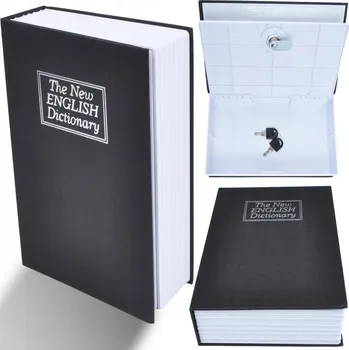 Trezor SEJF KNIHA KASIČKA NA PENÍZE KLÍČE SKRÝŠ SCHRÁNKA