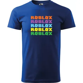 Sablio Tričko s potiskem ROBLOX barevný text - modré 3XL