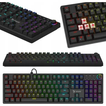 Klávesnice Savio HERNÍ MECHANICKÁ KLÁVESNICE RGB podsvícená, spínače Outemu Red