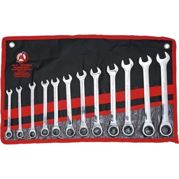 Klíč Očkoploché klíče s ráčnou 8-19 mm, 12 ks BG