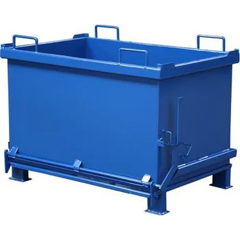 Popelnice Kontejner s výklopným dnem, objem 1 000 l, modrý