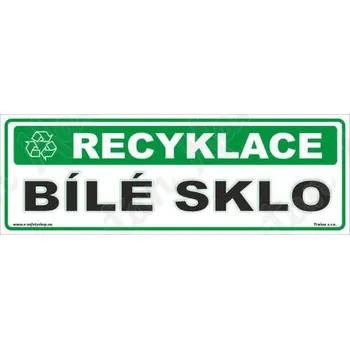 Kancelář Recyklace bílé sklo, samolepka 290 x 100 x 0,1 mm