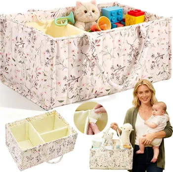 Úložný box ORGANIZÉR NA PLENKY PRO MIMINKA S UCHEM, KOŠ NA SKLADOVÁNÍ PLENEK