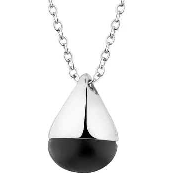 Náhrdelník Rhodiovaný náhrdelník z mosazi s achátem - AR544-2163