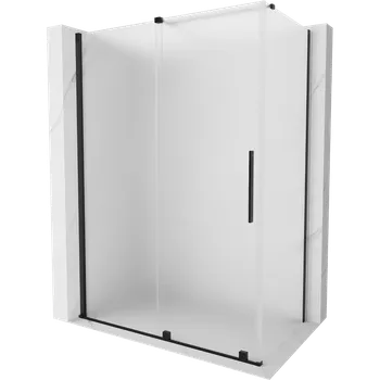 Mexen Velar, sprchový kout s posuvnými dveřmi 160 x 90 cm, 8mm sklo námraza, černá matná, 871-160-090-31-70