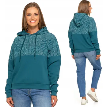 Dámská mikina Mikina Moraj zelená bavlněná s kapucí s dlouhým rukávem