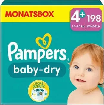 jednorázová plena Pampers Baby Dry Maxi Plus 10-15 kg (198 ks) (8006540785065)