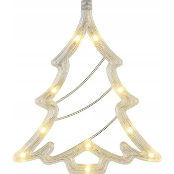 Vánoce LED Vánoční stromek 10 LED Teplá bílá Ozdoba do okna na baterie Přísavka Háček