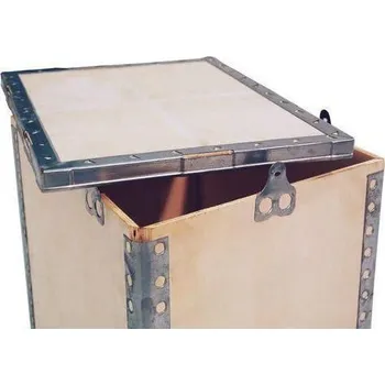 Úložný box Dřevěný přepravní box s víkem, 60 x 60 x 80 cm