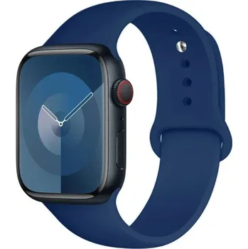 Silikonový řemínek pro Apple Watch Series 9 8 7 6 5 4 3 SE Ultra 2 49 mm - 42 - 44 - 45 mm M-L Vodotěsný měkký pryžový pásek pro pohodlné celodenní nošení tmavě modrá