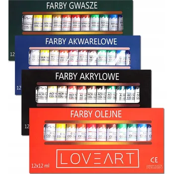 Vodová barva Akrylové barvy Loveart, vícebarevné, 4 ks, 12 ml