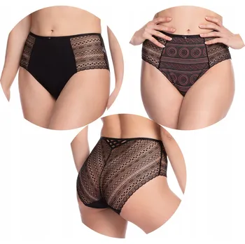 Dámské spodní prádlo Dámské midi Kalhotky L-1476MD Lama 2-PACK XXL černé