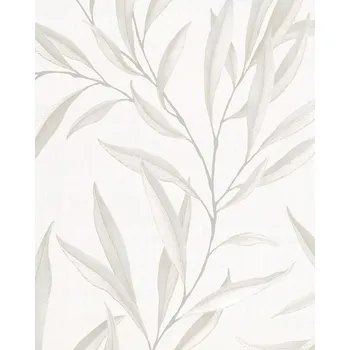 Tapeta Krémová vinylová tapeta na zeď s vliesovým podkladem - listy, moderní design