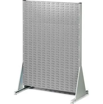 Knihovna Oboustranný PERFO regál, výška 147 cm, šedý