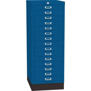 Kartotéka Jednořadá kovová kartotéka A3 Esk, 15 zásuvek, modré, uzamykatelné