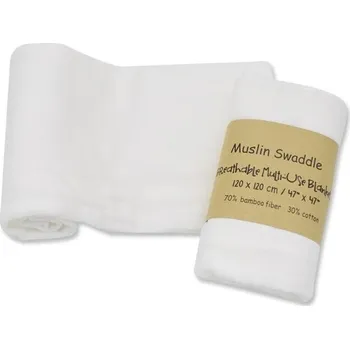 látková plena Dětská zavinovací plena 120 x 120 cm E457 bílá