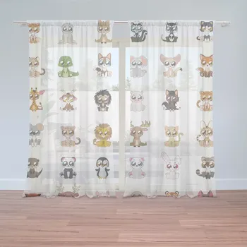 Záclona Sablio Záclony Zvířátka 4: 2ks 150x250cm