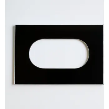 vypínač Černý skleněný kryt pro dvojitou zásuvku nebo vypínač - 15 × 22 cm