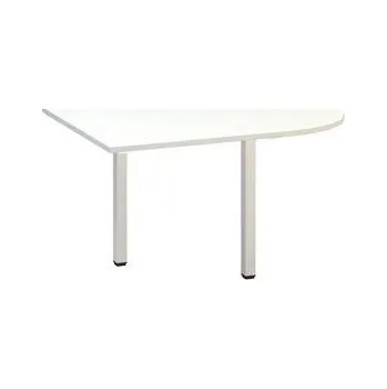 Stolová přístavba Alfa 200 s bílým podnožím, 120 x 120 x 74,2 cm, kapka, pravé provedení, dezén bílá