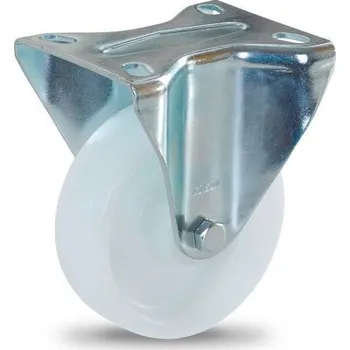 Polypropylenové transportní kolo s přírubou, průměr 100 mm, pevné, kluzné ložisko