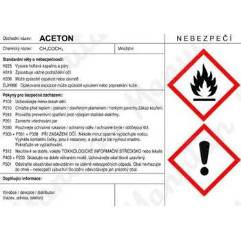 Kancelář Aceton štítek, samolepka 148 x 105 x 0,1 mm A6