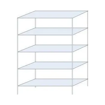 Dílenský regál Kovový regál Ogmios, základní, 200 x 130 x 50 cm, 1 300 kg, 5 polic, 250 kg/police, pozink