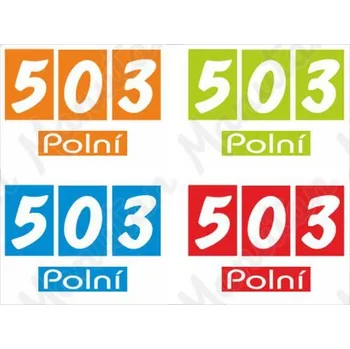 Domovní cedule Domovní číslo, plast 210 x 148 x 2 mm A5, moderní červená