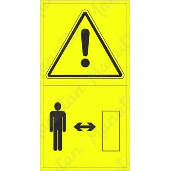 Kancelář Výstraha dodržuj dostatečnou vzdálenost, samolepka 95 x 175 x 0,1 mm